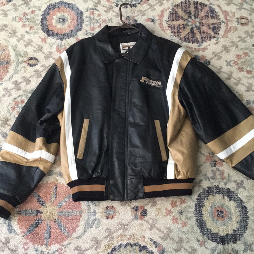 Vintage Purdue Boilermakers Leather Varsity Jacket